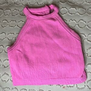 Pink halter crop top from aerie